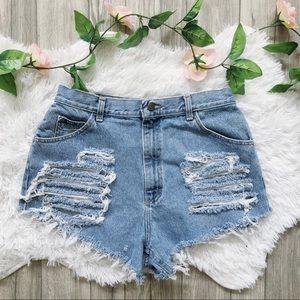 Vintage Distressed High Waisted Shorts Sexy Cotton